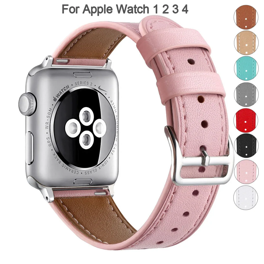 

Essidi Leather Strap For Apple Watch Series 1 2 3 4 Smart Bracelet Band 38mm 40mm 42mm 44mm Women Men Watch Strap For Iwatch