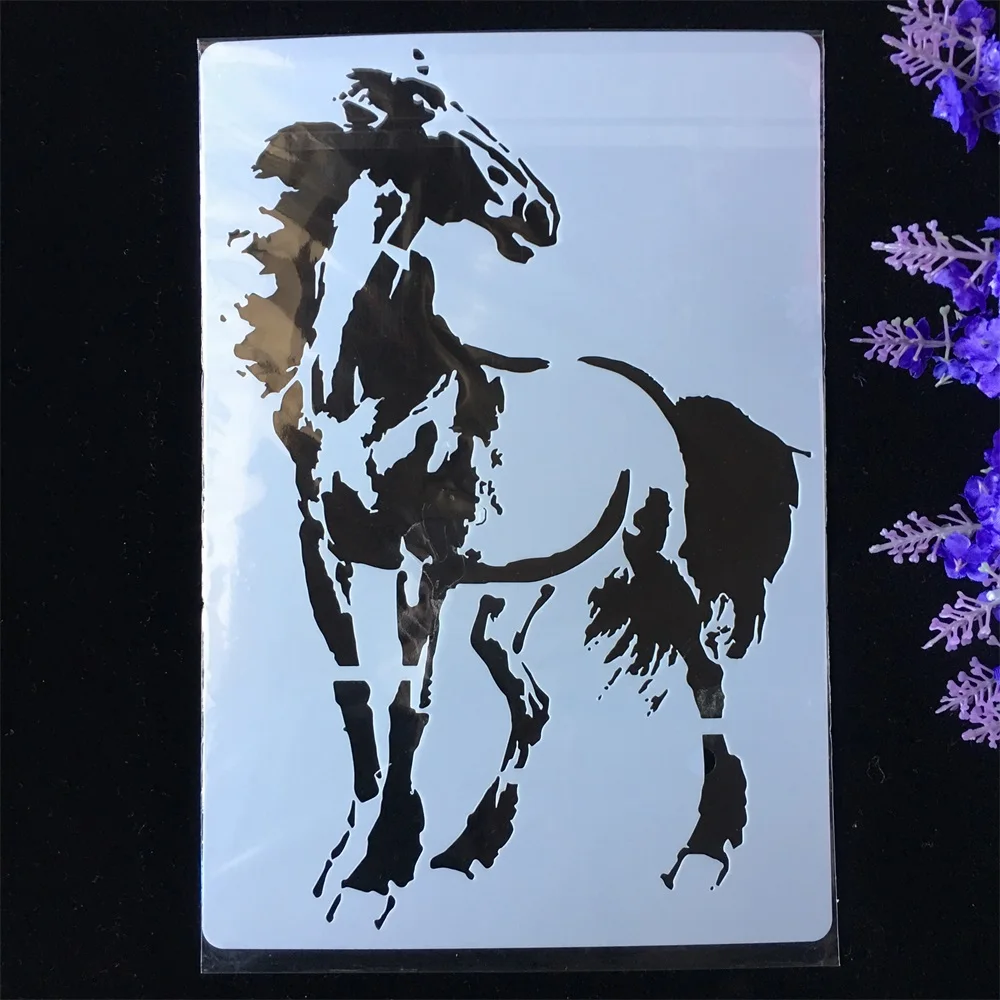 new horse diy layering stencils painting scrapbook coloring embossing album decorative paper card template stencils aliexpress