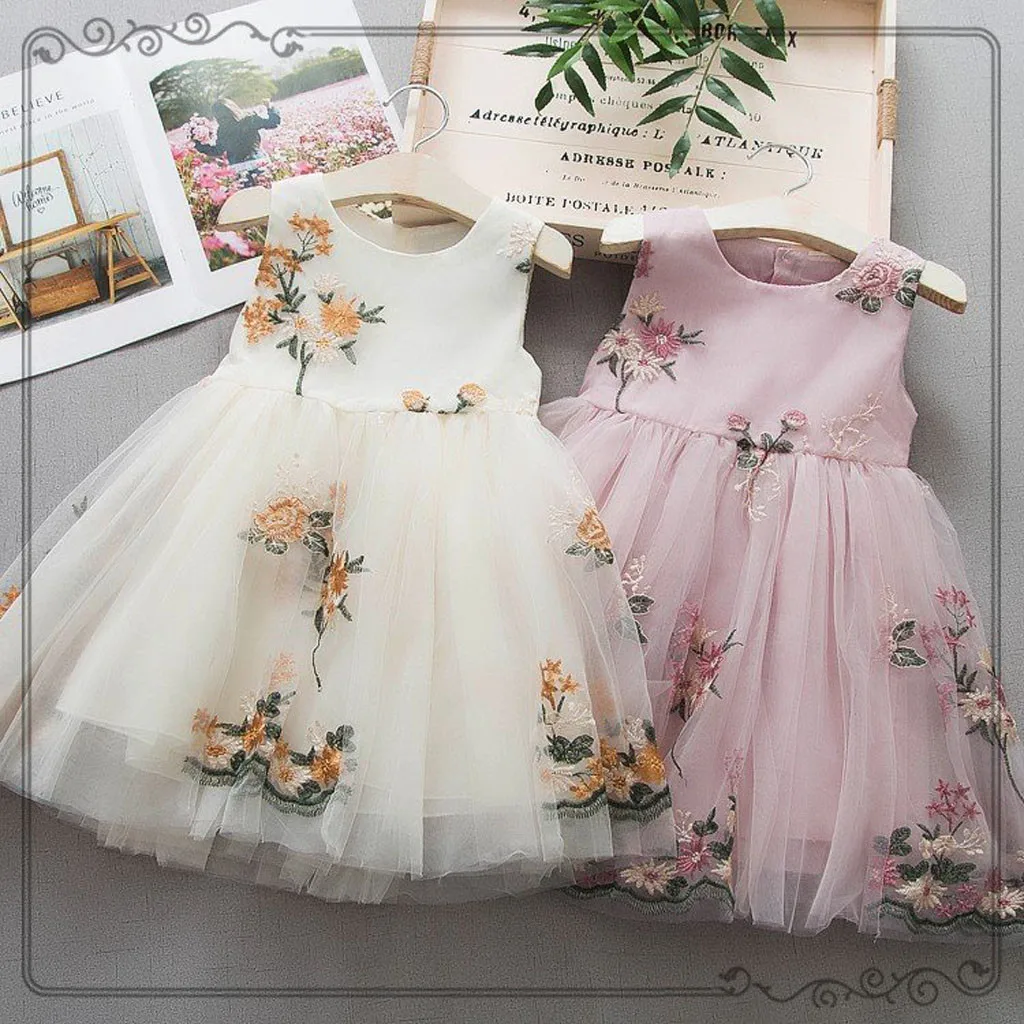 Тюлевое платье принцессы с цветочным рисунком для маленьких девочек; платья для вечеринок; vestidos anniversaire fille roupa infantil; Новинка