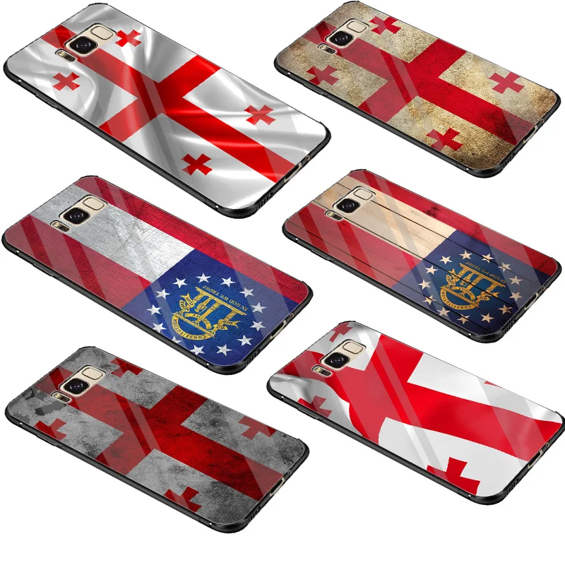 

Glass Soft Georgia Grunge Flag Case Cover for Samsung Galaxy A10 A20 A30 A40 A50 A60 A70 S7 Edge S8 S9 Plus S10 Note 8 9