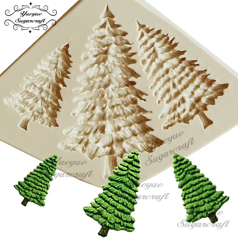 1 шт Рождественская елка силиконовая форма помадка форма для украшения торта инструменты форма для шоколадной мастики