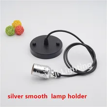 Эдисон Ретро люстра E27 серебро гладкий держатель лампы ностальгия Бар Ресторан Креативные аксессуары для освещения