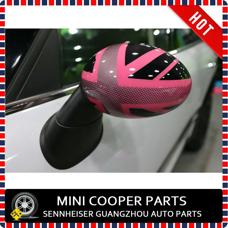 Pink Union Jack Style Side Mirror Cover-4