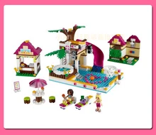 Pogo Lepin 442Pcs 10160 Friendswimming Pool Brinquedos Girls Friends Building Blocks Bricks Toys Compatible Legoe