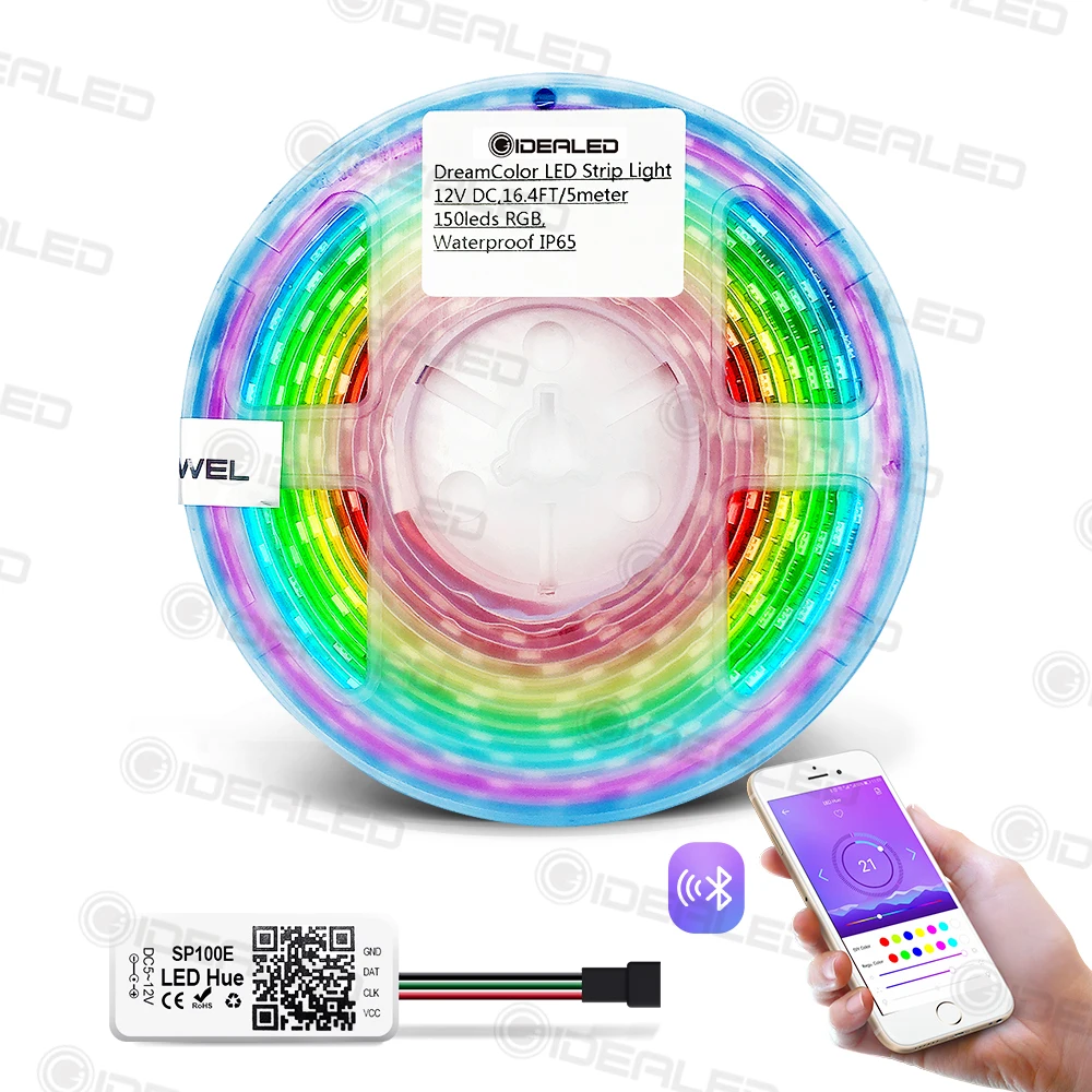 

bluetooth led Controlled Color changing addressable LED Strip Lights Waterproof LED Flexible Lights Strip for Remote Control