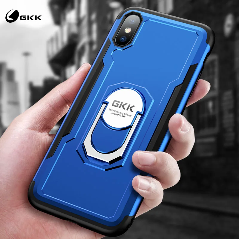 GKK чехол для iphone X с кольцом на палец и подставкой жесткий защитный из