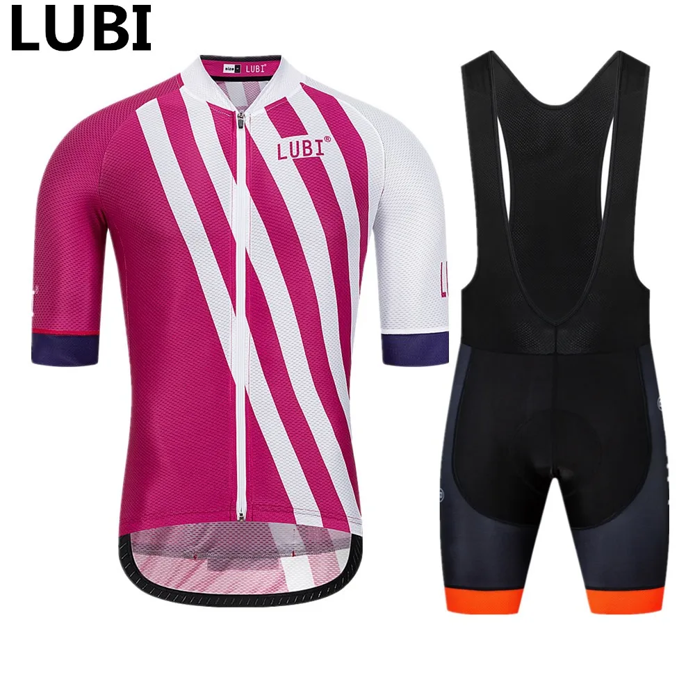 

LUBI 2019 Men Summer Pro Cycling Set Short Sleeve Jersey Quick Dry Wear Gel Pad MTB Tights Clothes Kits Bike Clothing Road Suit