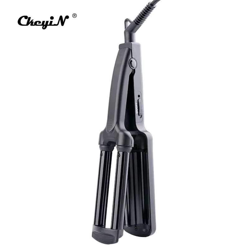 cabelo crimper 3 barris vacilar profundo ferro