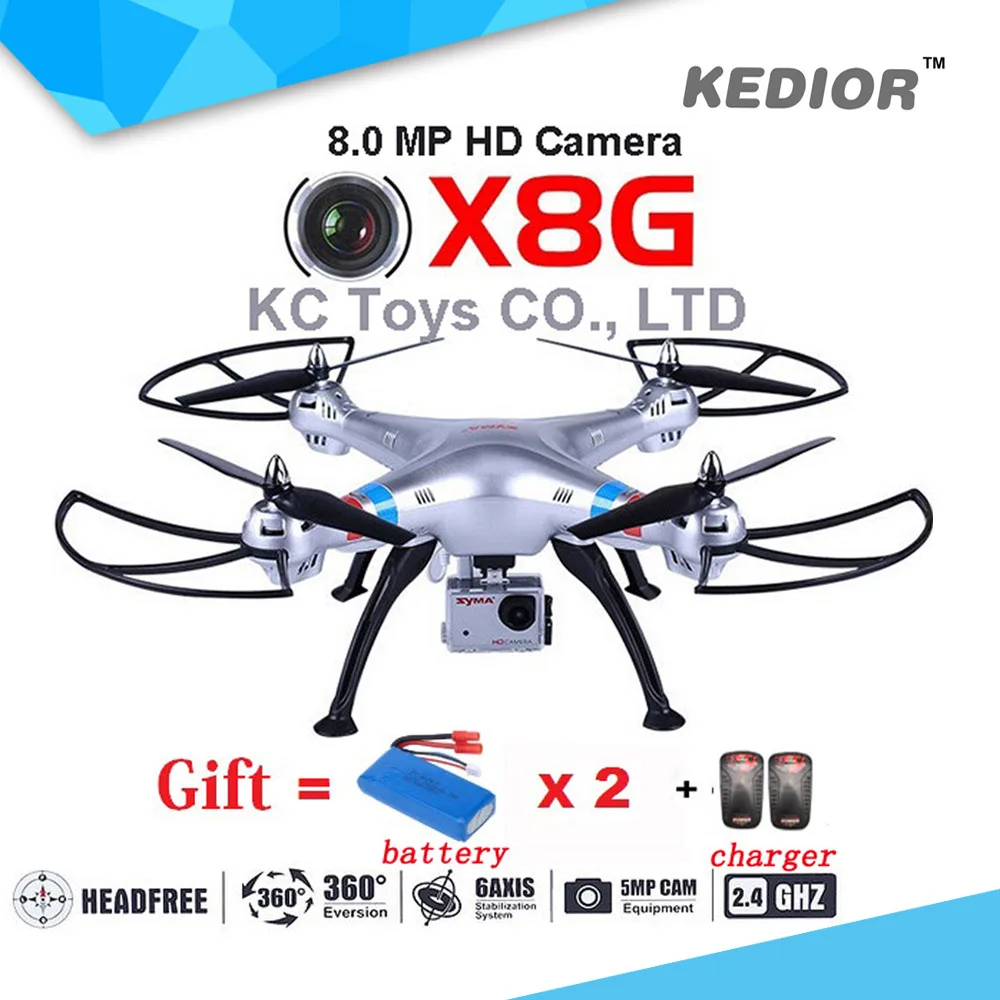 SYMA X8G Rc font b Drone b font With 8MP Wide Angle HD Camera 2 4G