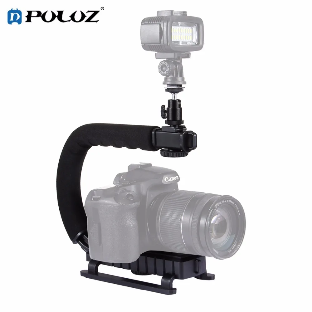 PULUZ PU3006 Portable C/U Shape Handheld Camera Bracket Handle Stabilizer Kit for SLR Cameras DVs Smartphones Action | Электроника