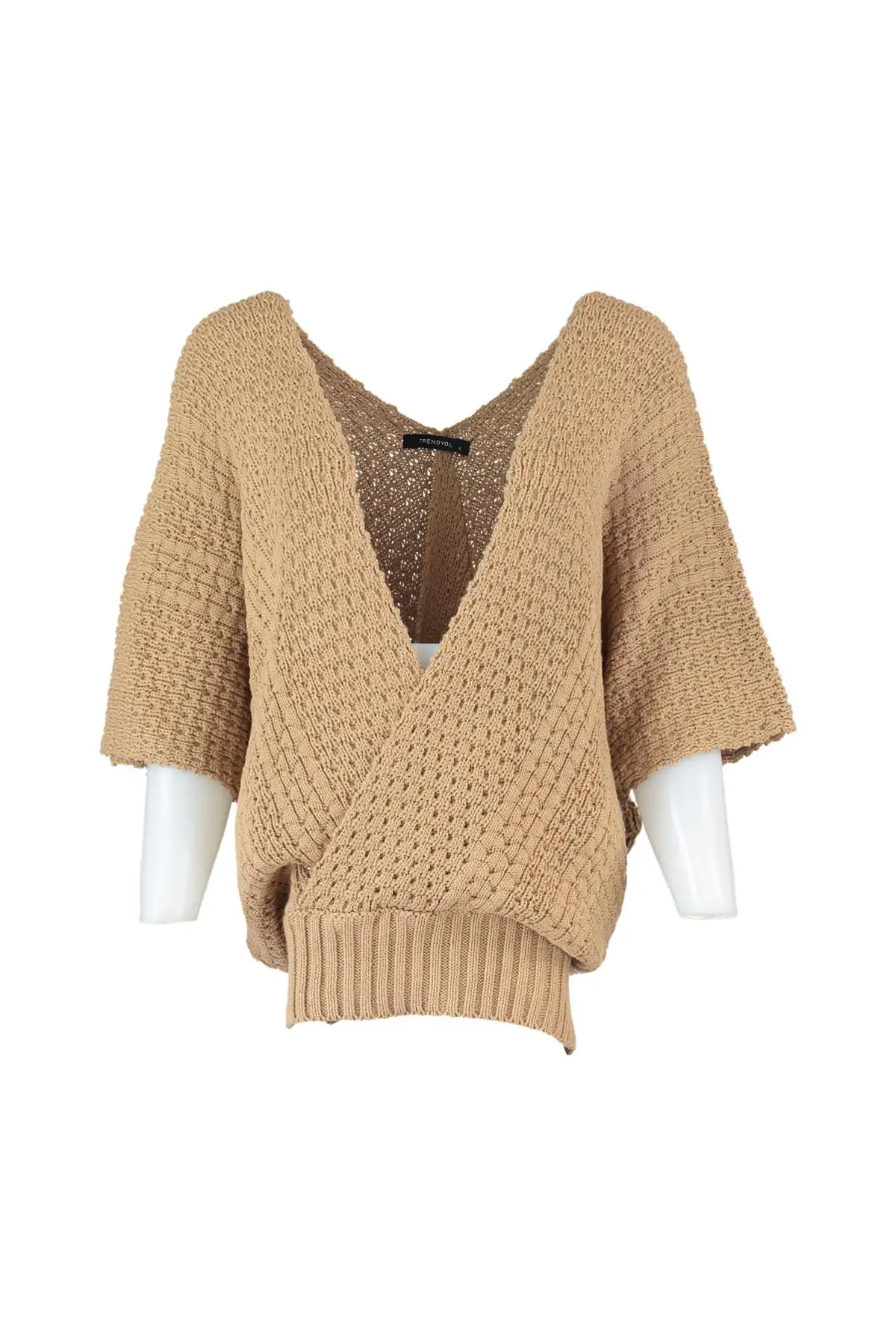 

Trendyol WOMEN-Camel Double Breasted Collar Sweater Sweater TWOAW20ZA0003