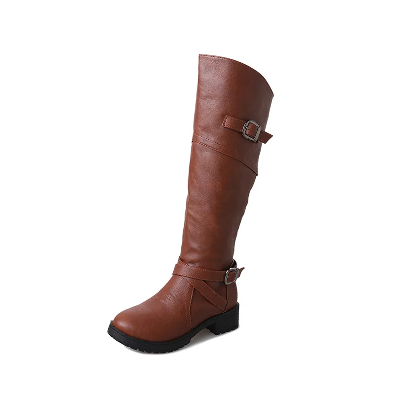 1031 Botas Otoño Redonda Cabeza Con Moda Mujeres Plana Nuevas Marrón Cremallera E De En 2018 Invierno Mujer El Lado Salvaje Rw04qHff