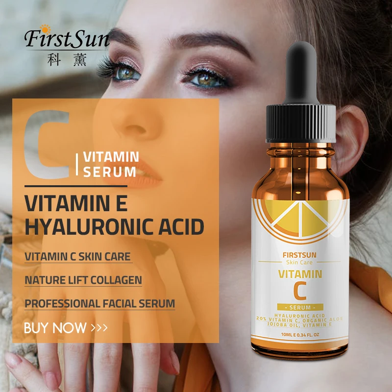 Firstsun витамин C Гиалуроновая кислота уход за кожей лица Сыворотка воды наличии анти старения Сыворотка для лица увлажняющая эссенция для