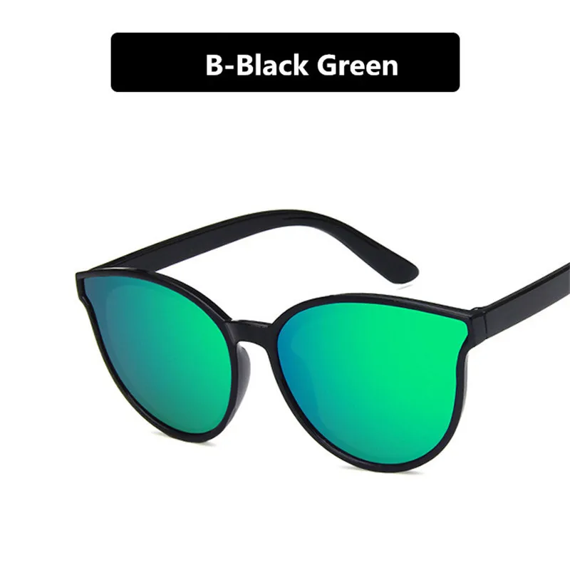 Занавес Okulary детские солнцезащитные очки для мальчиков и девочек Светоотражающие линзы винтажные уличные солнцезащитные очки UV400 пластиковые детские очки Gafas - Цвет линз: b-black green