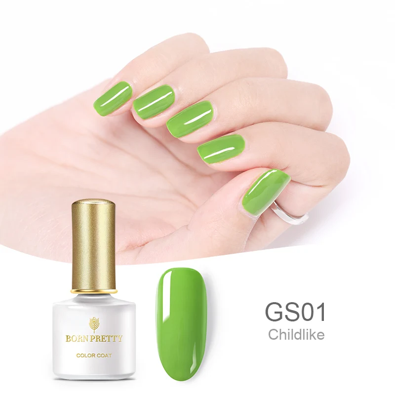 BORN PRETTY зеленый чистый цветной гель для ногтей лак 6 мл замачиваемый гель для дизайна ногтей маникюрный лак УФ светодиодный гель-лампа - Цвет: BP-GS01