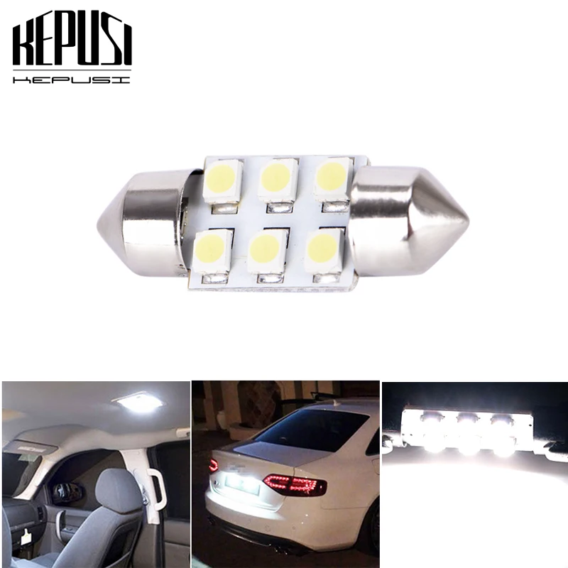 

LED bulb Festoon 31mm 3528 C5W C10W Auto Dome Light Car Interior Lamp Reading Vanity Light license plate light White Car Styling
