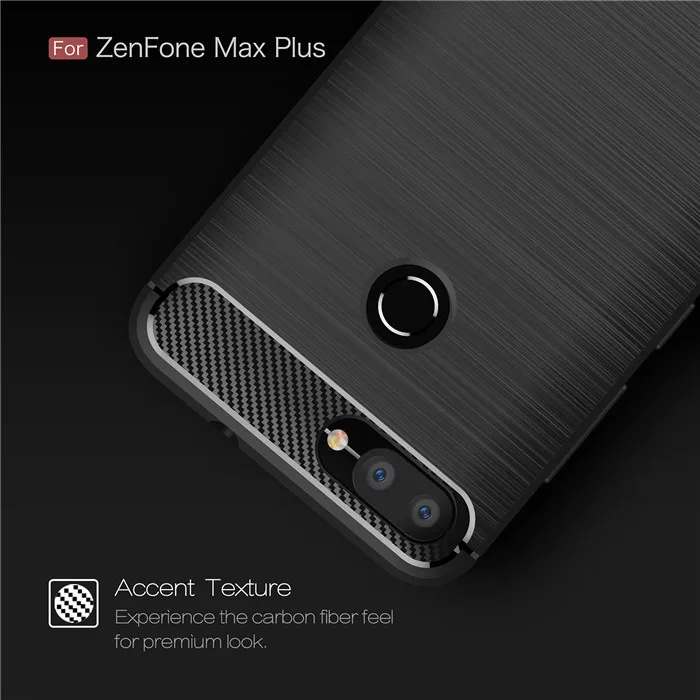 لآسوس Zenfone ماكس زائد M1 حالة ألياف الكربون TPU لينة غطاء جراب إيسوز Zenfone ماكس زائد M1 ZB570TL X018D coque ZB 570TL