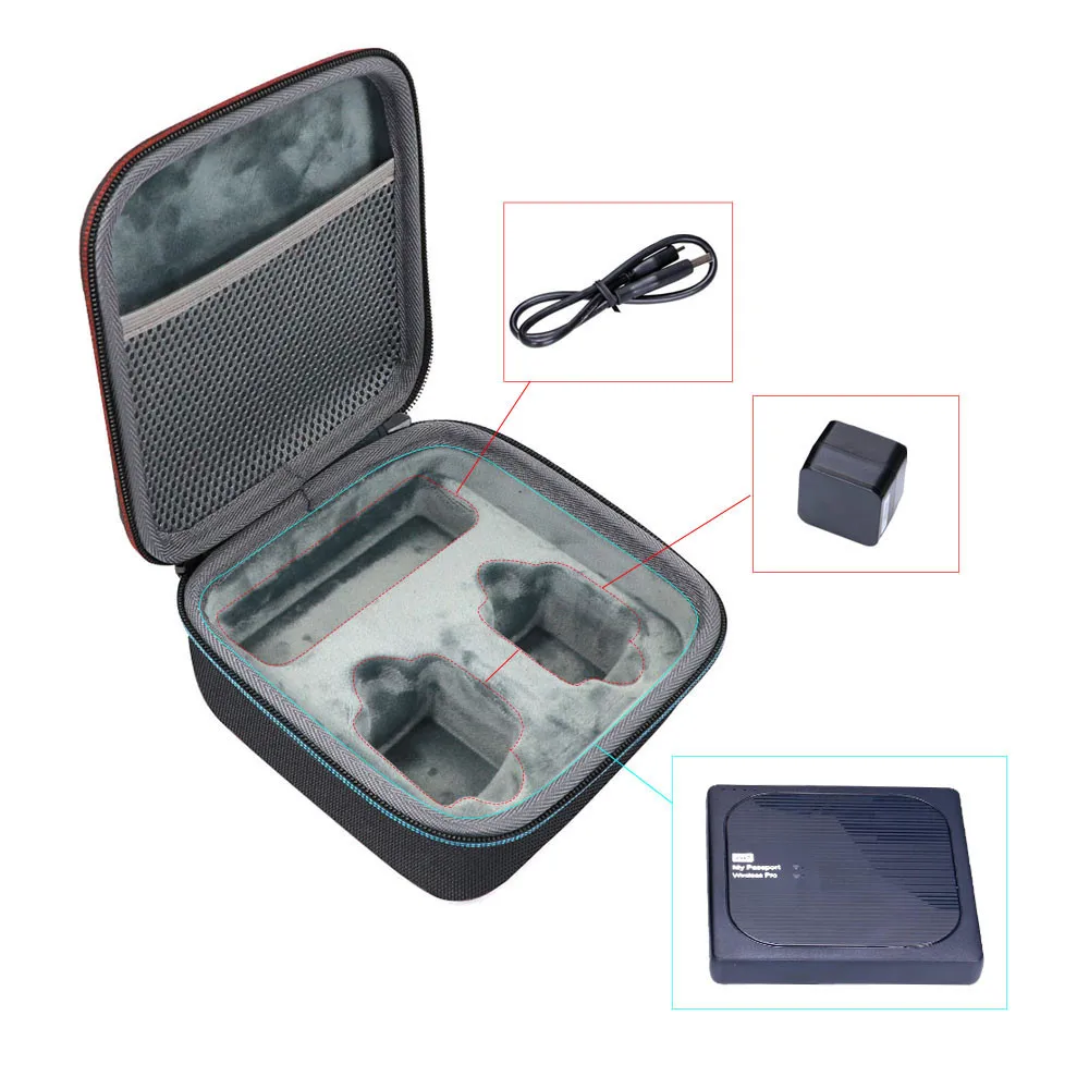 Жесткий чехол EVA для хранения для WD 1 ТБ 2 ТБ 3 ТБ 4 ТБ My Passport wireless Pro портативный внешний жесткий диск дорожная сумка