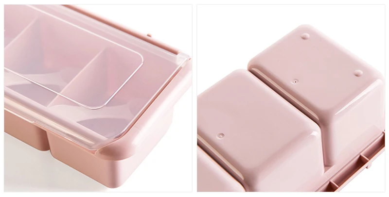 LIYIMENG Seasoning Jar Set Kitchen Four Grid Condiment Box Cruet Salt Pepper Shakers Seasoning Box Condiment Bottle B8