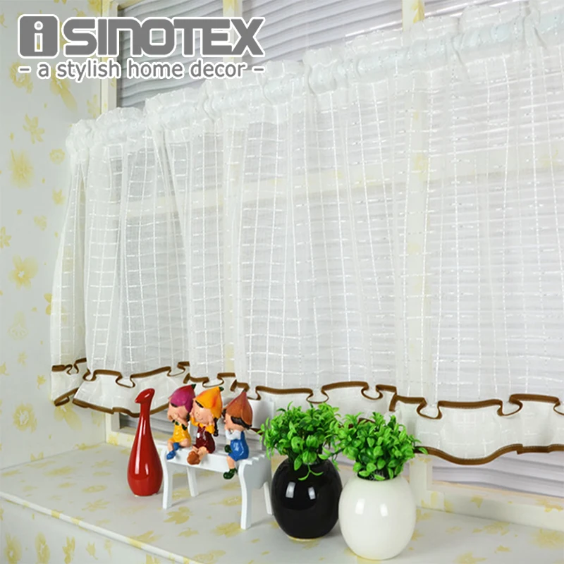 

Window Curtain Half Curtain Solid Lace Decoration For Kitchen Curtain Valance Living Room Voile Screening Drape Panel 1 PCS/Lot