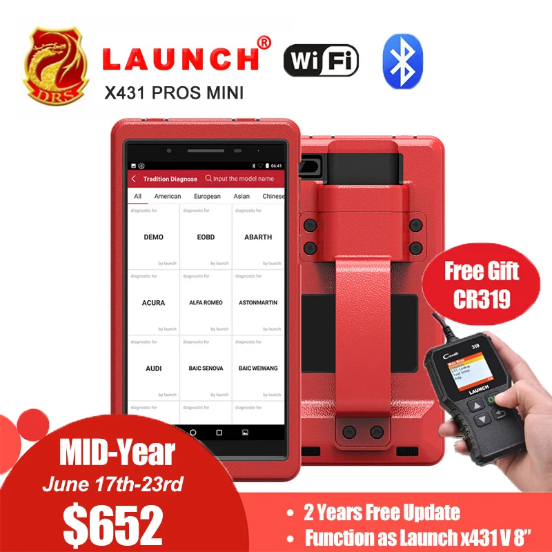 

Auto Diagnosis Tool Launch X431 Pros mini With 6.8'' Tablet PC Support WiFi/Bluetooth Full Systems Free 2 Year Online Update