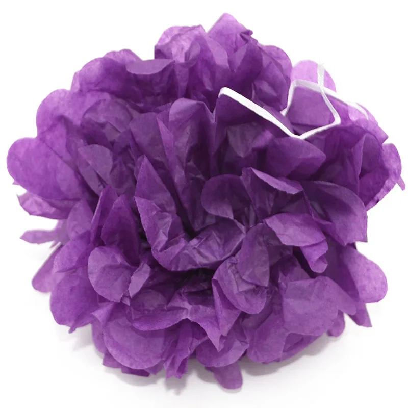 Подвесные тканевые декоративные бумажные цветы, помпоны, розовый шар, 15 см, гирлянда, для детского душа, для свадебной вечеринки, украшения, рукоделие, товары для творчества - Цвет: purple