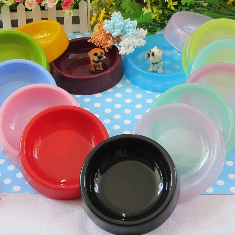 

Large Solid Clear Candy Plastic Dog Bowl Dog Cat Pet Bowl Food Bowl Water Dish Travel Feeding Feeder Water Bowl