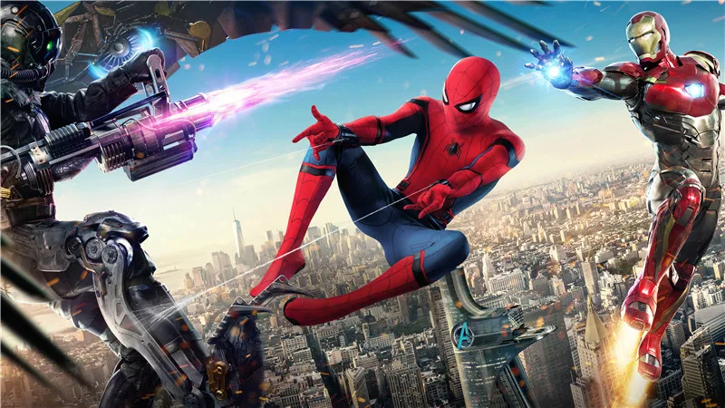 

Spiderman Movie Posters Spider-Man And Iron Man Fighting Canvas Art Prints Modern Superheroes Wall Pictures Room Wall Decor