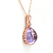 

Natural crystal,Color treasure,Amethyst Water droplet type pendant,925 Silver,European and American big cards,Seiko