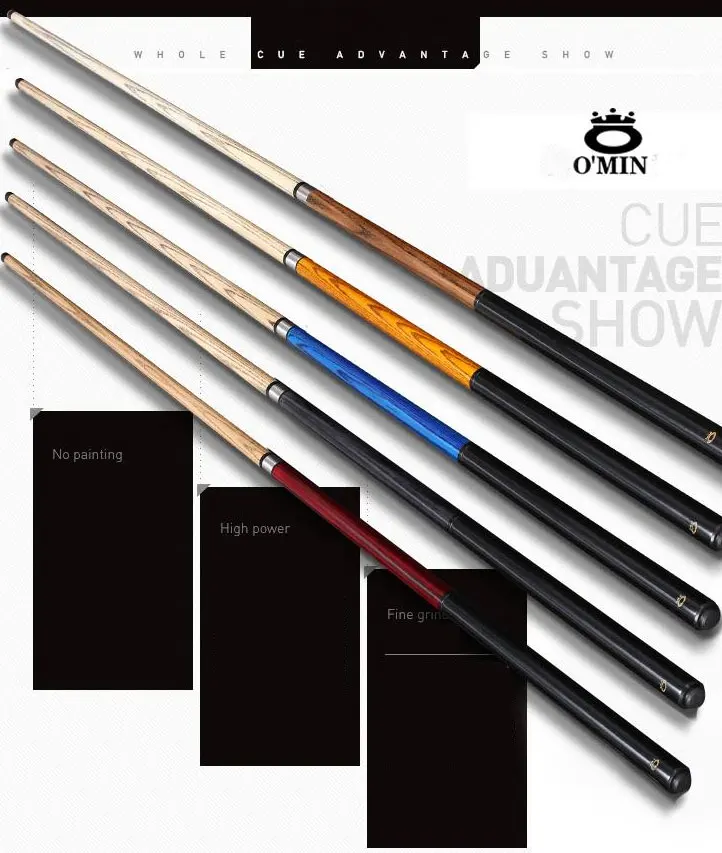 Cue O'MIN 13.5mm Ponta Vermelho Laranja Azul