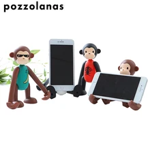Pozzolanas, держатель для телефона с милой обезьянкой, настольная подставка, украшение, подходит для всех моделей мобильных телефонов, для Iphone, для huawei