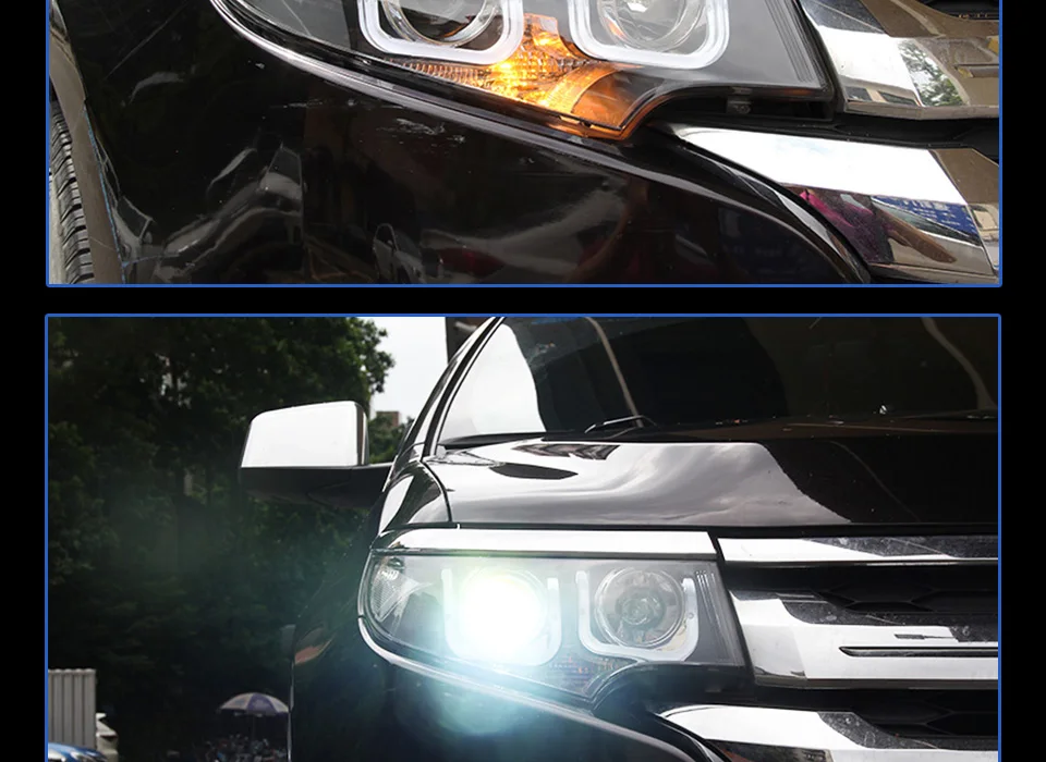 AKD автомобильный Стайлинг для Ford Edge фары 2012- Edge светодиодный фонарь DRL HID фара Angel Eye биксеноновые фары аксессуары