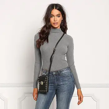 

2019 Women Knitted Sweaters Autumn Turtleneck Pullovers Long Sleeve Female Casual Knitting Basic Jumper WS4596C