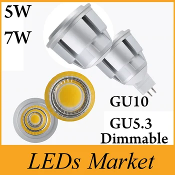 

5W 7W GU10 MR16 E27 GU5.3 LED Bulbs Light 12V 110V 220V Dimmable GU10 COB Led Spotlights Warm/Cool White LED spotlight CE UL