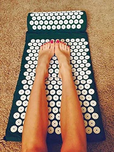 Yoga Spike Acupressure Mat Pillow Set Back Body Massager Acupuncture Cushion Mat Relieve Stress Tension Pain w/ Carry Bag Yoga Spike Acupressure Mat Pillow Set Back Body Massager Acupuncture Cushion Mat Relieve Stress Tension Pain w/ Carry Bag