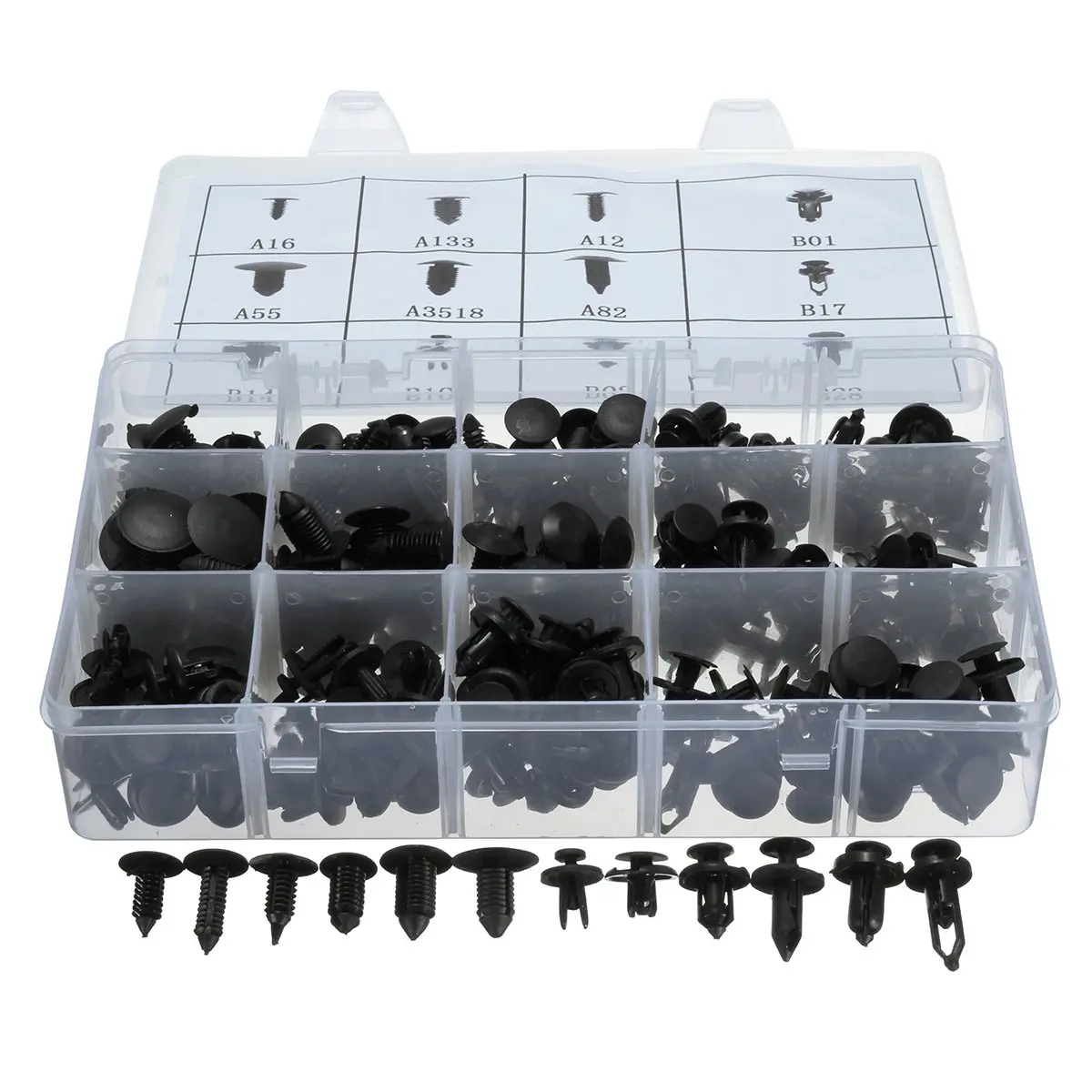 

240x Plastic Rivets Fastener for Fender Bumper Push Screw Pin Clips Kit Set For Honda/Chevrolet/Acura/GOLF/Ford/Toyota