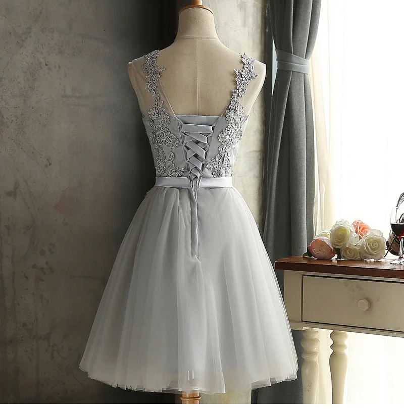 Elegant A-line Lace Sleeveless Mini Dress