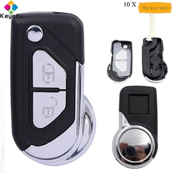 

KEYECU 10PCS/Lot Folding Flip Remote Control Key Shell Case Housing With 2 Buttons & VA2/ HU83 Blade - FOB for Citroen C3 DS3 C5