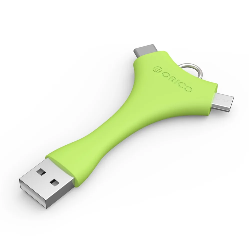 ORICO C1 2 в 1 USB кабель с двумя портами Micro B+ кабель type-C портативный кабель для зарядки и синхронизации данных для Xiaomi huawei с кольцом для ключей