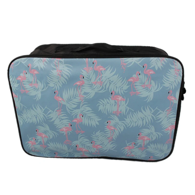 Не пропустите модный багажный дорожный мешок для женщин большой емкости сумка для одежды организовать органайзер для хранения сумочки для косметики унисекс - Цвет: Blue flamingo S