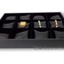 Превосходное 35*24*5 см 12 сетки браслет Дисплей Лоток часы держатель ботильоны коробка для хранения украшений с 12 кожзам Подушки