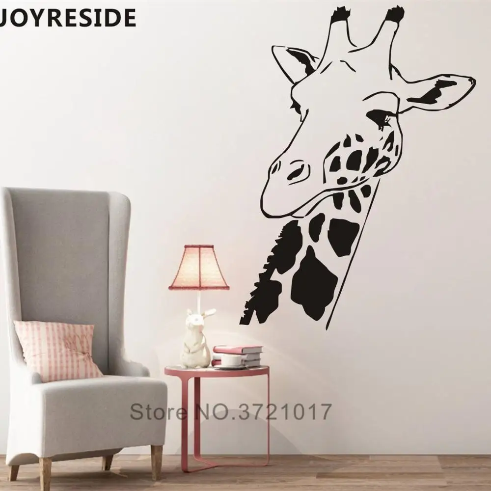 Giraffe Animal Wall Decals Giraffe Cute Head Home Children Livingroom Rooms Decor Lovely Wall