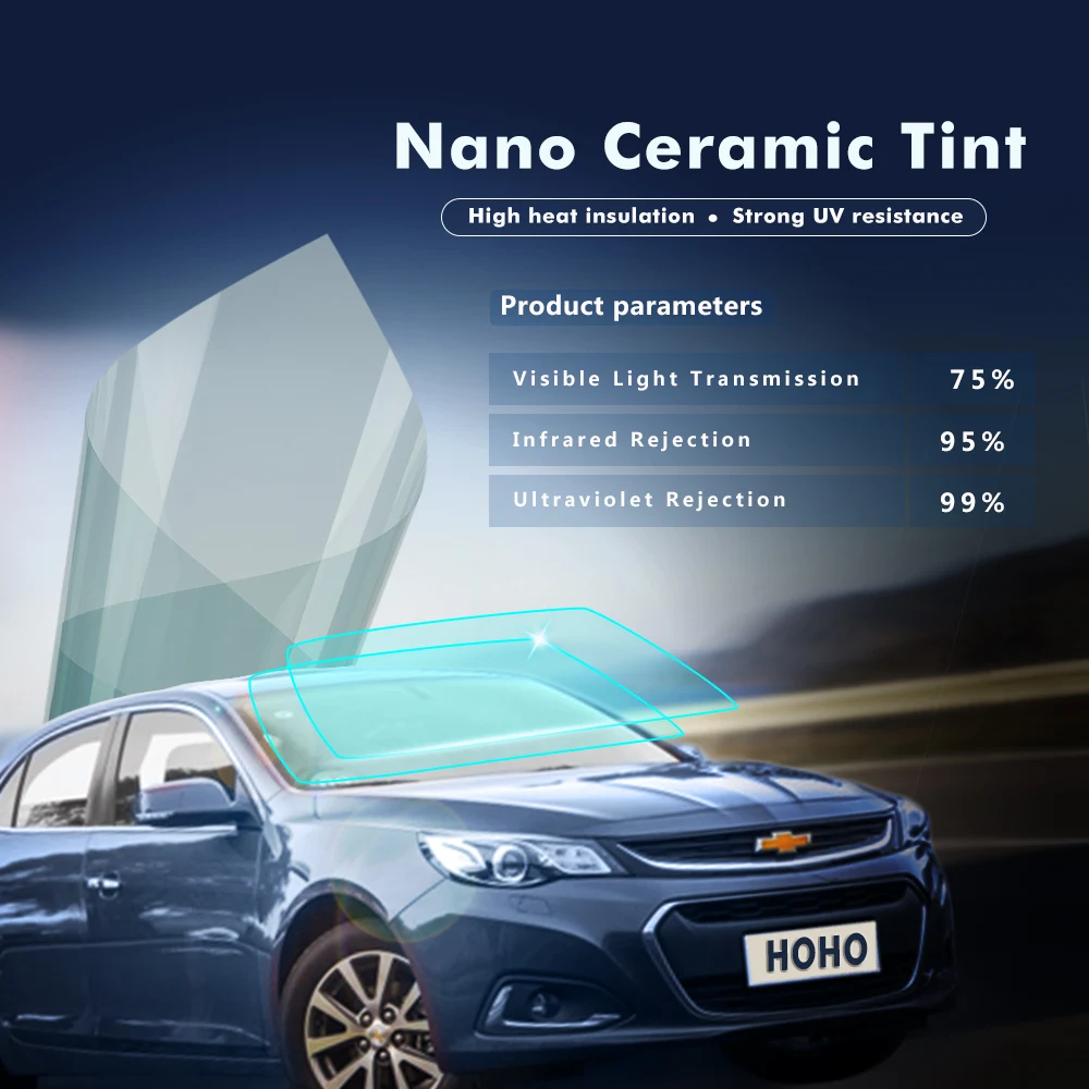 65/%VLT Light Blue Car Window Nano Ceramic Solar Tint Anti UV Heat Resist Tint