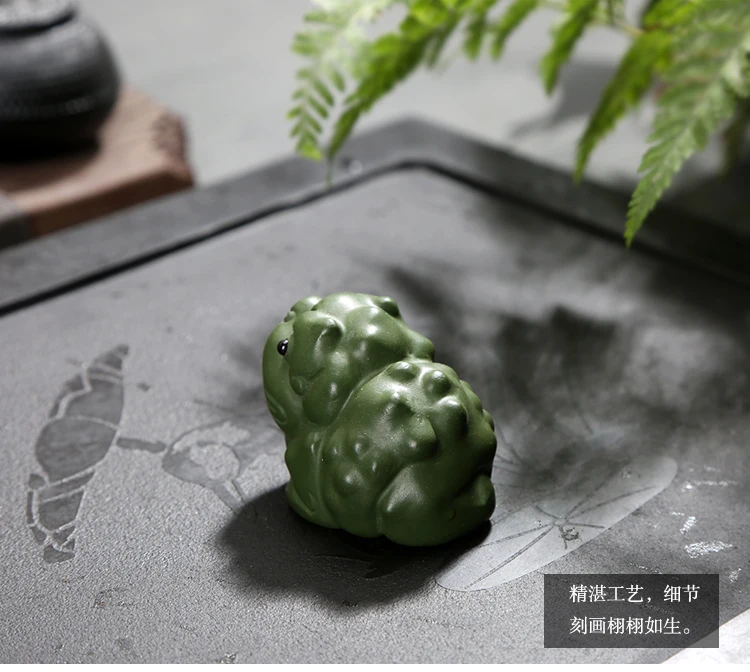 Исин фиолетовый песок зеленый грязевой чай домашнее животное три фута украшения в виде жаб бутик может вырасти чай кунг-фу церемония Аксессуары