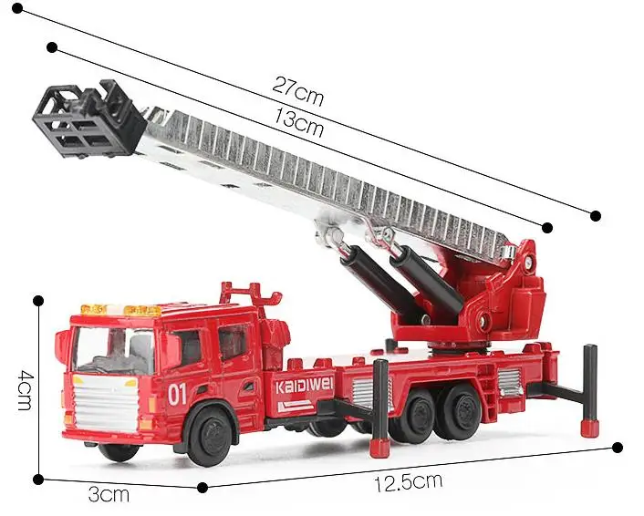 50% скидка пожарные машины, высокая имитационная Инженерная модель автомобиля, 1: 72 сплав пожарные игрушки, металлические отливки