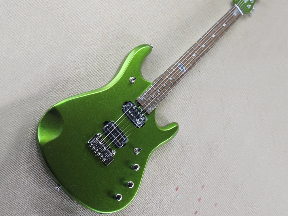 Metallic Green Electric Guitar with HH Pickups,Rosewood Fingerboard