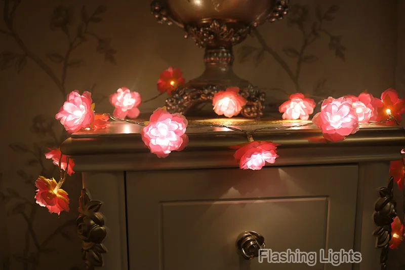 Новинка розы ручной работы Волшебные светодиодные фонарики декоративные святящиеся полосы на батарейках Свадебная вечеринка детские украшения для дома