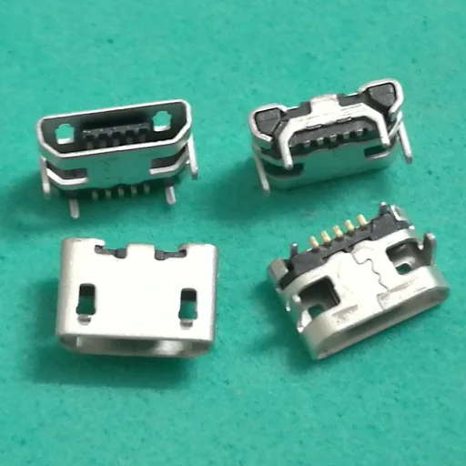 

200pcs/lot 4 feet dip 5pin Micro USB Connector V8 Port Charge Socket Micro USB Jack Small Ox horn for repair mobile phone