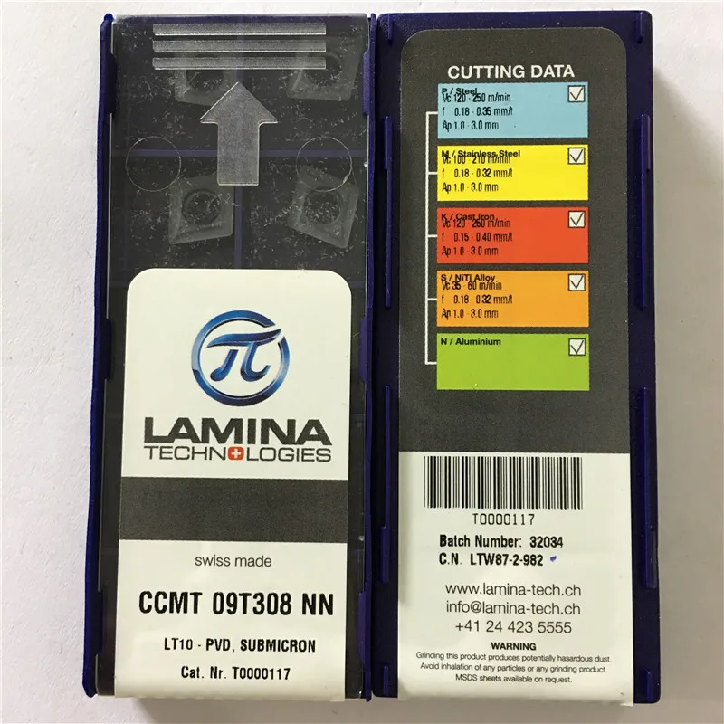 CCMT09T308-NN LT10 100% Original LAMINA carbide