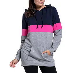 Для женщин свитер для беременных с длинным рукавом карман мода грудного вскармливания Пижама для беременных S7JN